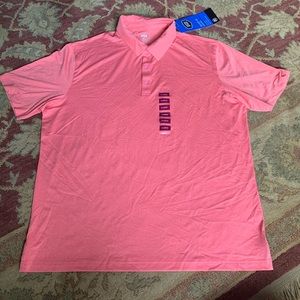 men’s pink active polo
